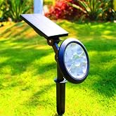 18w Led Solar Pile Lawn Fixture Cata Solar Powered Led Light Lawn Lamp Garden Tree Bush Wall Lighting (Daylight)