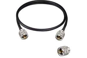 Vecys PL 259 Kabel UHF Hane PL-259 till UHF Hane PL-259 Koaxialkabel Med låg Förlust UHF-Bygelkabel PL-259 RG58 20"/50CM för Walkie Talkie CB Radio SWR Meter Antennanalysator