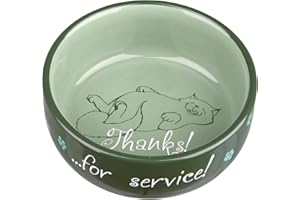Trixie - Ciotola per gatti con scritta “Thanks for Service”, in ceramica, Colori Assortiti (Confezione da 1)