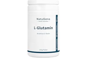 ‎NATUGENA NatuGena L-Glutamin, bioaktives Biotin, trägt zur Erhaltung der Schleimhäute, Haut und Haare bei, 150 g Pulver (2.5 Monats Packung)