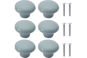 NAKUPENDA 6 Stück Möbelknöpfe Runden Keramik Schrank Schubknöpfe Knauf Keramik Runden Griffe für Kinderzimmer Küchen Schränke Bücherregal (Hellgrün)