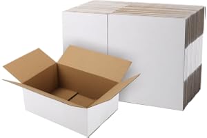 EYMPEU 40 stycken 25,4 x 17,8 x 10,2 cm vit fraktkartong, kartonger för föremål, leksaker, brevpapper och julpaket