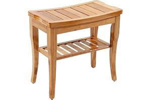 soges Sgabello da bagno Sgabello in legno massello Sgabello da bagno Sgabello da doccia impermeabile antiscivolo 2 livelli KS-HSJ-04