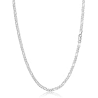 Bijou Argent Sterling Sans Pendentif Chaînes Argent 925 Bestyle - Cubain/Figaro 3mm/5mm, 35-71cm, Bijoux Homme Femme Chaîne Cubaine Figaro