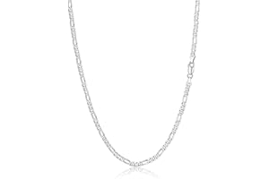 Silvora Collier Chaine en Argent Massif Homme Chaîne Femme 3MM/5MM Sterling 925 Argent Massif Collier Garçon [Cubain/Figaro][36/46/51/55/61/66/71cm] Bijoux Cadeau Noël Fêtes Pères Mères