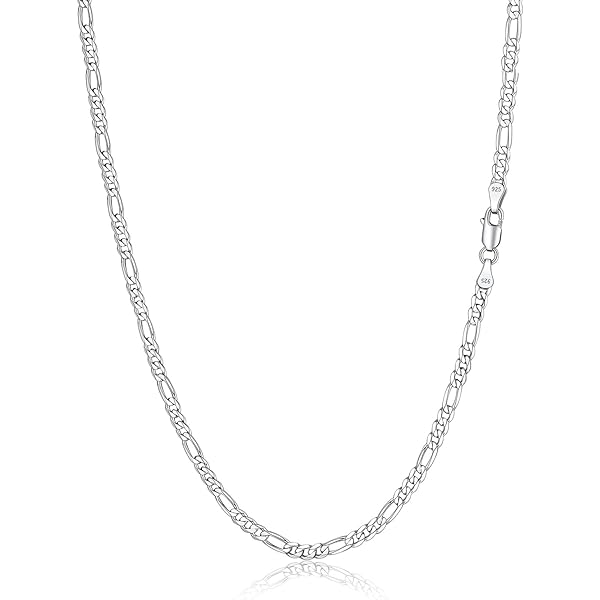 RAQINSTL Hommes Chaîne Figaro Collier Chaîne En Acier Inoxydable Chaîne En Chaîne 16 Pouces Chaîne Cubaine 5mm Cuba Collier Hommes Femmes Bijoux Teen Cadeau