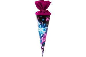 Goldbuch 93062 rożek na słodycze dla rodzeństwa z motywem motyla, 35 cm, rożek szkolny z lakierowanego kartonu, opakowanie na prezent na wiele okazji