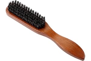 ‎SONEW Sonew Szczotka do brody dla mężczyzn, męska szczotka z włosiem dzika, przenośny drewniany grzebień do brody, profesjonalny grzebień do salonu fryzjerskiego, dla mężczyzn