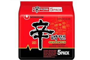 SPICEHUB Nongshim Shin Ramyun Gourmet Spicy Instant Noodles 120 g (Pack of 5)
