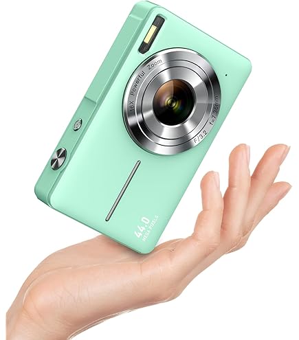 Digitale Camera, 1080P Kindercamera 44MP HD Fotocamera Compacte Camera,16x Digitale Zoom en 2 Batterij voor Kinderen, Studenten (Zwart