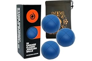 Cascade Juggling 3 x Pro 115g Cascade Classic Juggling Balls - Thud Juggling Balls & Bag - Set of 3 Juggling Balls (Blue)