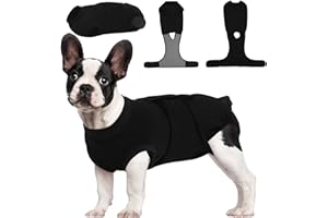 Kuoser Hundebody nach OP M OP-Body für Rüde & Hündin, Schutzanzug nach Kastration, Anti-Leck Body für Hunde, Alternative zum Halskragen, Schwarz