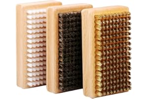 DONGKER Juego de 3 cepillos de esquí, cepillo de cera para snowboard, incluye cepillo de nailon, cepillo de crin y cepillo de cobre, cepillo de limpieza para esquí, esquí alpino, snowboard y esquí