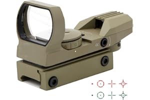 Huntiger 20mm Airsoft Tactical ferroviaire Multi réticule 4 Rouge et Green Dot Sight portée Queue d'aronde Monts Red Dot Sight