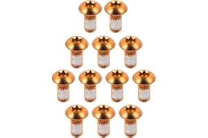 Chooee Lot de 12 vis de disque de frein pour vélo - M5 x 10 mm - Rouge/bleu/noir/or/vert/orange)
