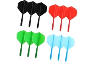 ASelected 12Pcs Integrated Dart Shaft and Flights, Professional Darts Accessories, Dart Flights Made of One Piece, 2BA Anti Falling Design- 4 Colors