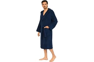 nice homeit Peignoir unisexe pour femme/homme avec capuche - en éponge de coton 100% OEKO-TEX - doux, absorbant, - Design italien