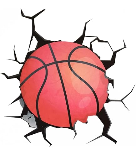 Wandtattoo Basketball In Rot – Stylische Deko Für Jugendzimmer & Sportfan-Räume (21x42 Cm)