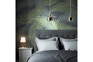 壁涂鸥 BACKGROUNDTURNOVER 40cm Leaf Tropical Summer Jungle Plantilla Para Paredes Plantilla De Mandala Grande Pintura Reutilizable Plantillas De Pisos De Baldosas Grandes Pintura Marcos De Decoración Plantillas Las