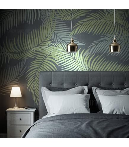 Stencil Tropicale Foglie Jungle - 60cm, Modello Mandala, Riutilizzabile Per Pareti E Pavimenti - Foto 7