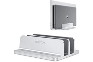 OMOTON [Version Mise à Jour Double Support Vertical pour Ordinateur Portable, Double Support pour Ordinateur Portable avec Station d'accueil réglable (pour Ordinateurs Portables jusqu'à 17,3 Pouces)