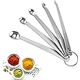 5 Pcs Premium Mini Stainless Steel Spoon Metal Measuring Spoons,5 Piece Set Stainless Steel Measuring Spoons,Mini Stainless Steel Measuring Spoons for Measuring Dry and Liquids,Solid