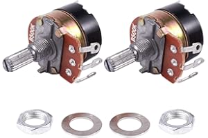 Pmkvgdy 2 potenciómetros cónicos lineales individuales de 500 K Ohm con interruptor de encendido/apagado