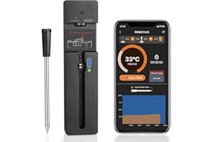 GREEMOSI Wireless Meat Thermometer, 230ft Range Bluetooth Meat Thermometer, Smart Digital Thermometer with Waterproof Probe, APP Control Meat Thermometer for Cooking, Grilling, Oven