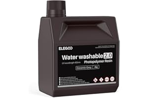 ELEGOO Resina Lavable al Agua 2.0 Gris 2KG, Resina 3D UV Rápido 395-405nm de Baja Contracción y Alta Durabilidad, Resina Fotopolímero 3D para Impresoras 3D Resina LCD/SLA/DLP