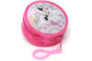 CHARACTEROUTLET Minnie Mouse Unicorn Childrens Character Round Zipped Coin Purse with Key Clip Licensed