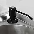 amiciCare ABS Kitchen Sink Soap Dispenser Top Refill Built-In Countertop S.S Steel Dispenser Pump With 360 Degree Rotating Head And 300Ml Soap Bottle (Black Dispenser Pump With Bottle)