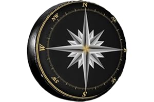 OCIOVAN Marine Compass Nautical Spare Tire Cover Camping Tire Wheel Covers Weatherproof Wheel Tire Protector Waterproof Dust-Proof Tyre Covers Universal Fit for Trailer RV SUV Truck Off-Road Vehicle 17 Inch