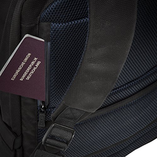 RIVACASE Notebook Rucksack bis 17 3    - Elegante Tasche mit Trolley Befestigung und zwei speziellen F  chern f  r Wasser - Schwarz