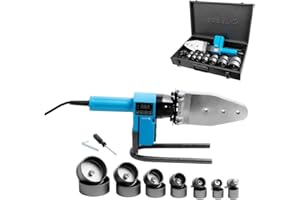 S-POLYBOND Saldatrice professionale per saldatura di testa di PPR, PE, PVC, PP, PB, PPN 16 – 63 mm tubo di plastica saldatrice in valigia, display digitale fino a 300 °C