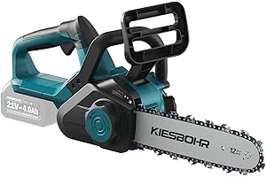KIESBOHR Tronçonneuse à Batterie 30cm Compatible avec la Batterie Makita 18V,Tronçonneuse électrique Sans Fil et Sans Balai avec Huileur Automatique et Tension de la Chaîne (Sans Batterie ni Chargeur)