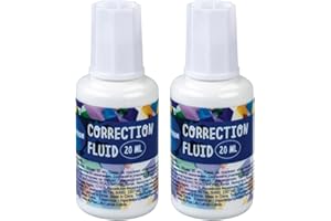 JMS we create smile (𝐓𝐰𝐢𝐧 𝐏𝐚𝐜𝐤) 20ml Fast Drying Correction Fluid with Brush Applicator White Correction Fluid Bottle (2 Bottles)