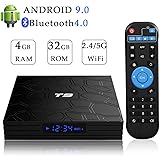 Android 9.0 TV Box ,EASYTONE T9 Android Box with 4GB Ram 32GB Rom RK3318 Quad Core Built-in 64Bit 2.4G/5G WiFi USB 3.0 H.265 3D 4K Resolution BT 4.0 Smart TV Boxes