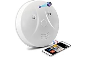 Nisanmoon Caméra Cachée WiFi 2,4 et 5G, Caméra Espion WiFi Détecteur de Fumée, Mini Camera Espion Cachée HD 1080P avec Vision Nocturne et Détection de Mouvement pour la Sécurité Domestique