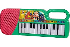 CoComelon First Act Musical Keyboard, 23 Keys; Music and ABC Songs Pre-Recorded, Educational Music Toys, Carry N’ Go Handle