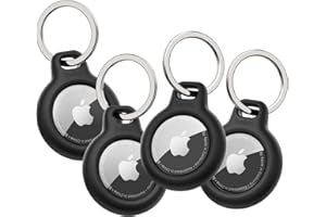 Belkin Portachiavi per Apple AirTag (4 pezzi), Custodia con Anello Porta per AirTag, Durevole, Antigraffio, Design Aperto, Bordi Rialzati per Uso con Chiavi, Animali Domestici, Bagagli ecc., Nero