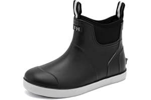 Jesindr Gummistiefel Herren, Protective Wasserdicht Anti-Rutsch Stiefeletten, Atmungsaktiv Schwarz Chelsea-Stiefel, Original Mode Grundlegend Reitstiefel