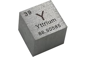 TIHONORI Yttriumwürfel – 10 mm große Würfel aus reinen Metallelementen - Lasergraviertes Würfelset mit hoher Dichte für eine Sammlung des Periodensystems der Elemente, Yttrium
