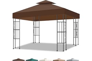 Inoamity - Techo de repuesto de 3 x 3 m para pabellón de jardín, impermeable y antirrayos UV, funda de repuesto de doble capa con ventilación, cubierta extraíble para jardín, terraza, camping y playa