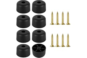 NUTKIT 8PCS Pies de Atornillables para Muebles, Mueble Duraderos Antideslizantes con 8PCS M5 Tornillos, 50 mm de Diámetro, Protectores de Suelocon para Armarios, Mesas, Sillas, Sofás(Negra)