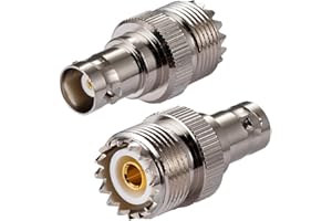 Vecys SO239 UHF Hembra a BNC Hembra Adaptador de Antena para CB Antena de Radio Jamón Walkie Talkie de Mano de Radio de Dos vías PL259 Coaxial Inalámbrica LAN Devices(2 pcs)