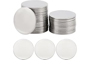 SUNNYCLUE 1 boîte de 40 disques de Gravure Laser en Acier Inoxydable Disque Plat Rond de 30mm Écusson en Métal Vierge Gravable pour Bricolage Bijoux Artisanat Étiquette de Nom Colliers Boucles D'Orei