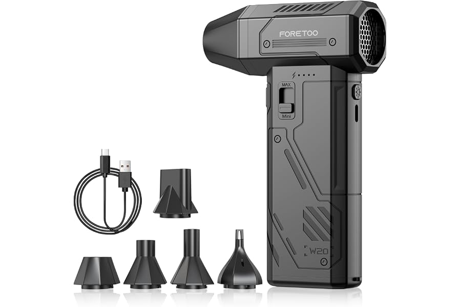 Druckluft-Luftreiniger, 180.000 U/min Super Power kabelloser elektrischer Luftreiniger, 7500 mAh wiederaufladbarer bürstenloser Motorlüfter, 3-Gang verstellbarer Turbo-Ventilator-Luftreiniger für
