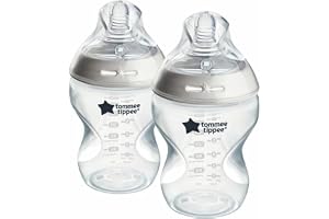 Tommee Tippee Tommee Tippee nappflaskor, naturlig start anti-kolik flaska, 260 ml, bröstformad napp för ett naturligt mungrep