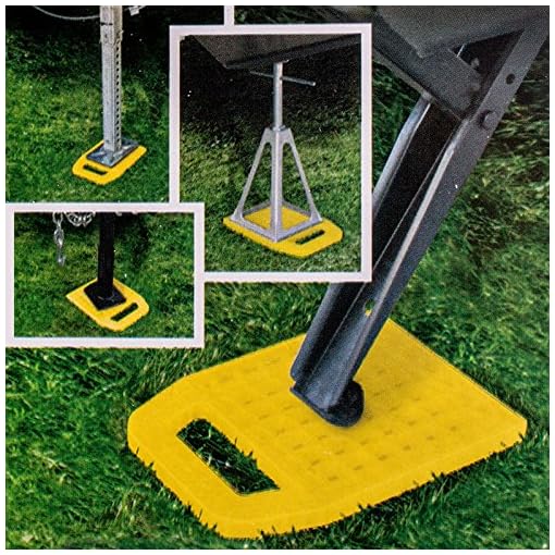Set 4 Piastre Di Supporto Per Roulotte/Camper - Anti-Affondamento, 18x14 Cm, Portata 900 Kg L'una