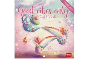 Legami - Calendario da Parete 2026, Good Vibes Only, Calendario da Muro Piccolo, 12 Mesi e Planner Annuale, in 6 Lingue, Spazio per Note, Segni Zodiacali, Festività Internazionali, 18 x 18 cm